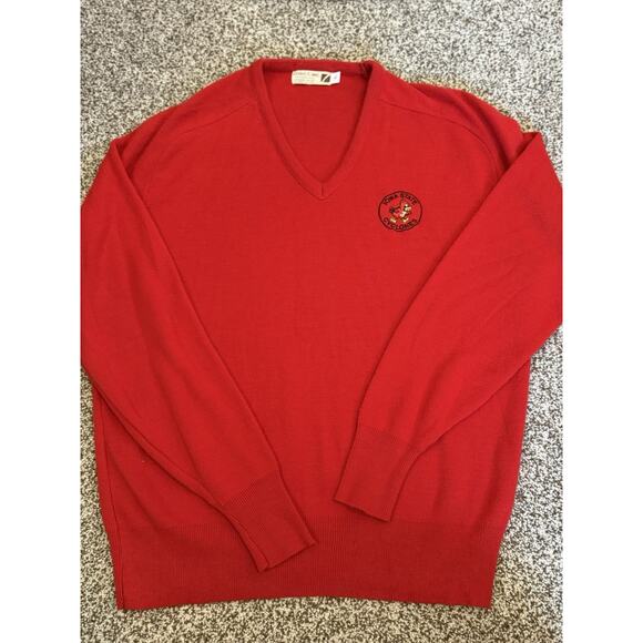 Vintage Iowa State Cyclones V Neck Sweater XL Red Pullover University 80s USA - Picture 9 of 9